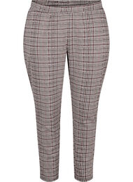 Cropped Maddison bukser med rutete mønster, Brown Check