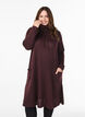 Jerseykjole med høy hals og lommer, Rød, Model image number 0