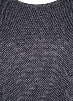 Melange Bluse med rund hals og lange ermer, Dark Grey, Packshot image number 2