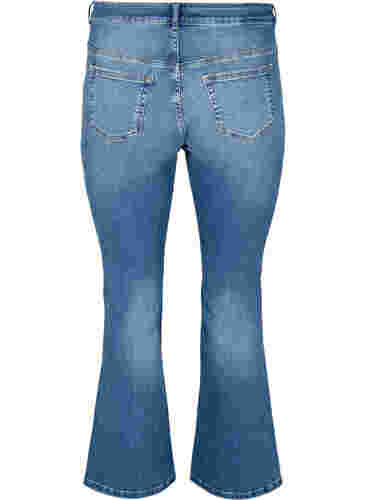 Ellen bootcut jeans med høy midje, Blue denim, Packshot image number 1
