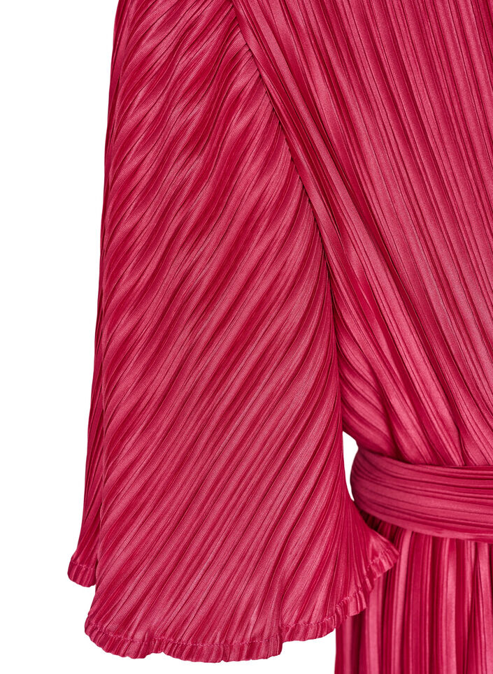 Plissert midikjole med flaggermus ermer, Rosa, Packshot image number 3