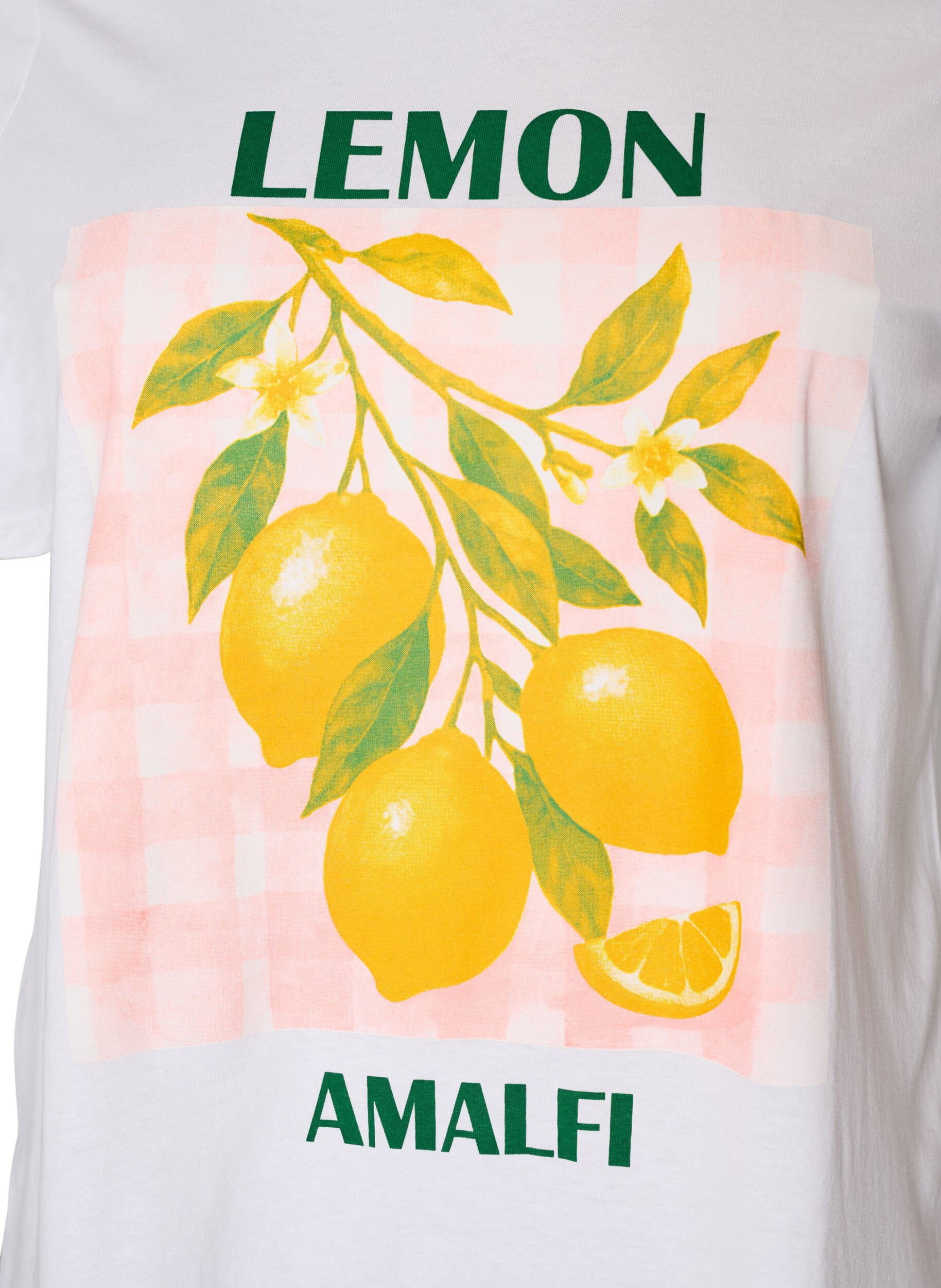 ZizziBomulls-T-skjorte med trykk, Hvit, Packshot image number 2