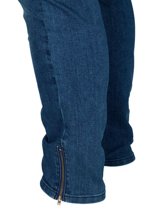 Ekstra slim Sanna jeans med glidelås, Blue denim, Packshot image number 3