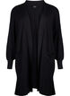 Lang strikket cardigan med lommer, Black, Packshot image number 0