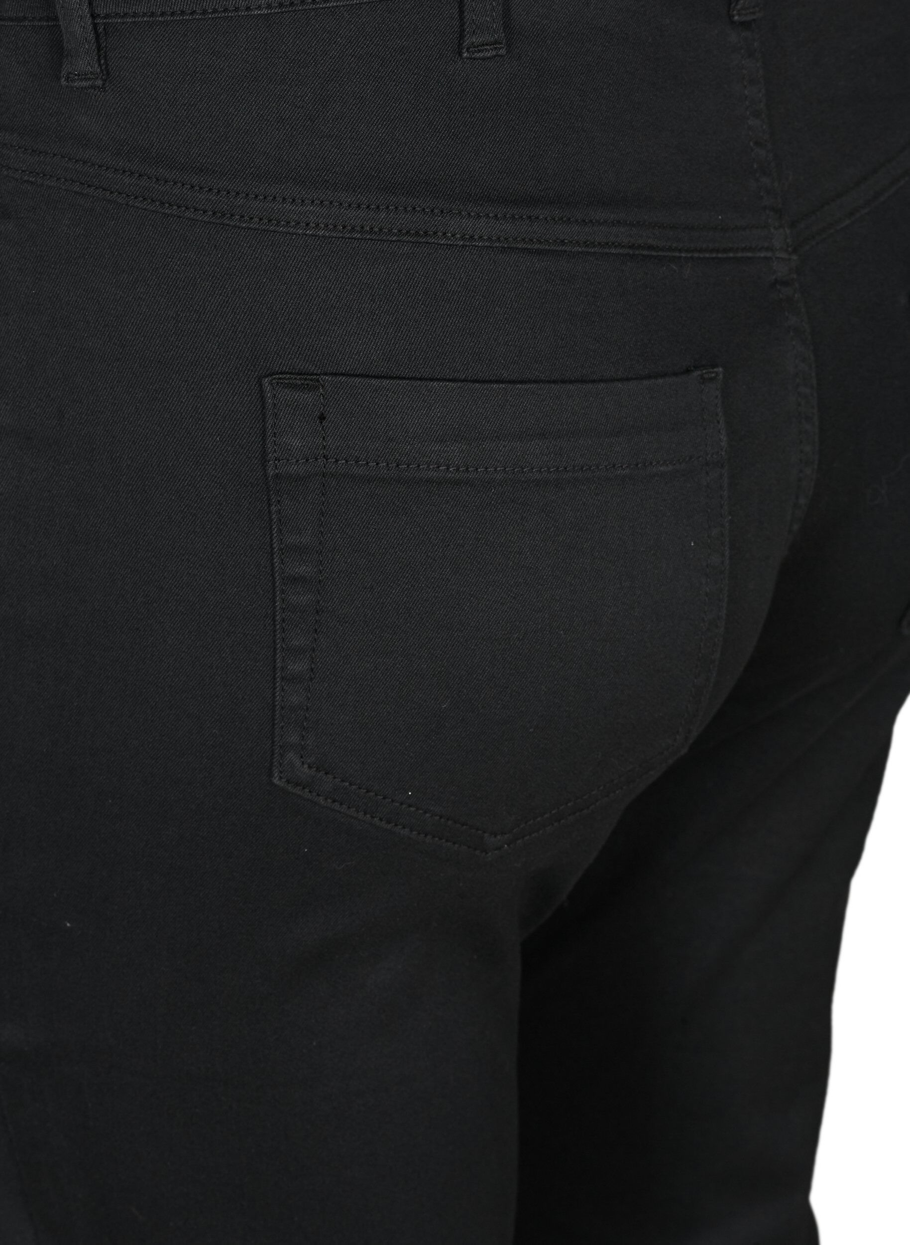 ZizziAmy capribukser med h&oslash;yt liv og super slim fit, Svart, Packshot image number 3