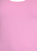 Ensfarget basic topp i bomull, Rosa, Packshot image number 2