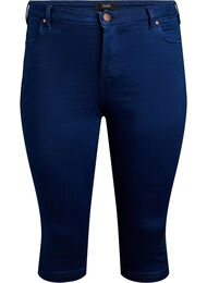 Slim fit Army caprijeans med h&oslash;y midje, Bl&aring;
