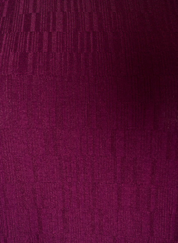 Bluse med tekstur og 3/4 ermer, Lilla, Packshot image number 2