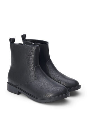 Zizzi Wide fit - Chelsea-støvel i skinn, Black, Packshot image number 1