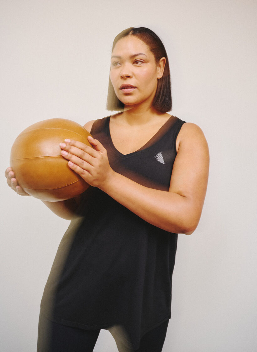 Treningstopp med V-hals, Svart, Image image number 0