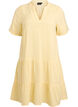 Kort A-linjekjole i bomullsmuslin, Gul, Packshot image number 0