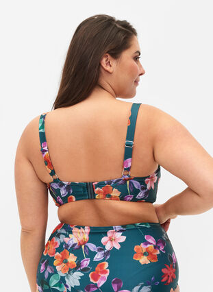Zizzi Mønstret bikinitopp med bøyle, Meave Print, Model image number 1