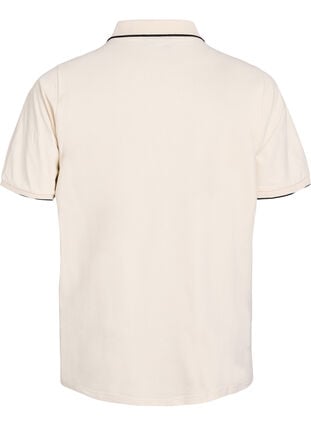 Zizzi Kortermet poloskjorte, Beige, Packshot image number 1