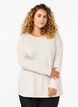 Bluse med dekorative knapper, Beige, Model image number 0