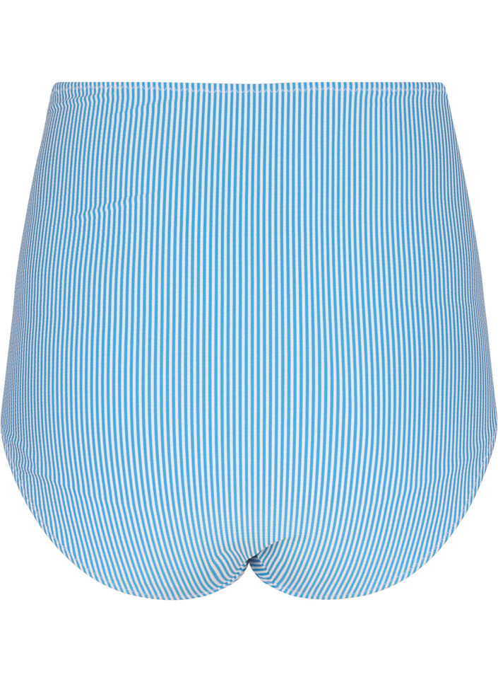 Stripete bikinitruse med ekstra høy midje, Blå, Packshot image number 1