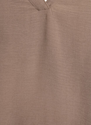 Zizzi Ermeløs overdel med rynkedetaljer, Brun, Packshot image number 2