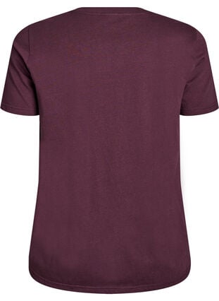 Zizzi Bomulls-T-skjorte med fronttrykk, Fudge w. EYE, Packshot image number 1