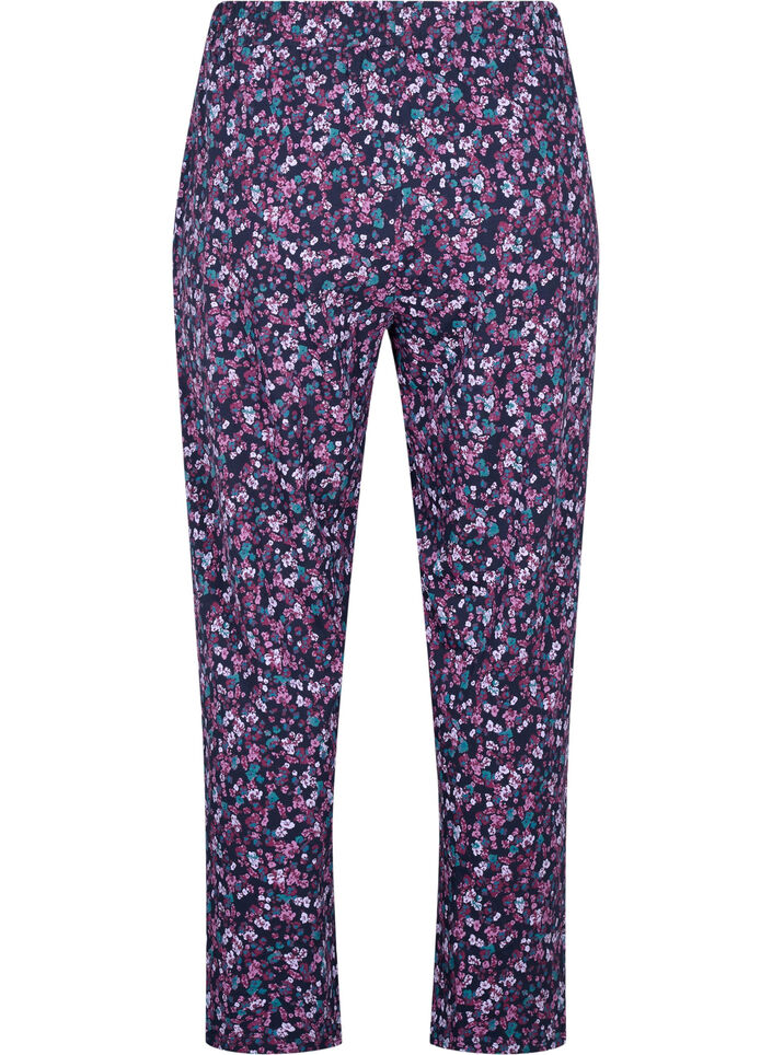 Pyjamasbukser i bomull med trykk, Bl&aring;, Packshot image number 1