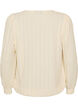 Jerseybluse med struktur og ballongsilhuett, Vanilje, Packshot image number 1