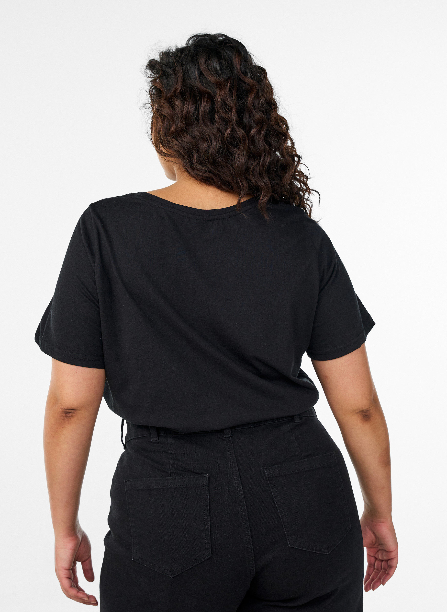 Zizzi FLASH - T-skjorte med trykk, Svart, Model image number 2