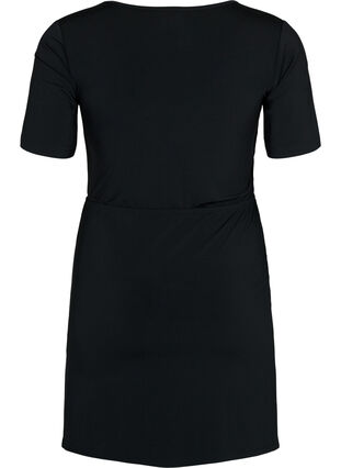 Zizzi Kort kjole med utskåret parti, Black, Packshot image number 1