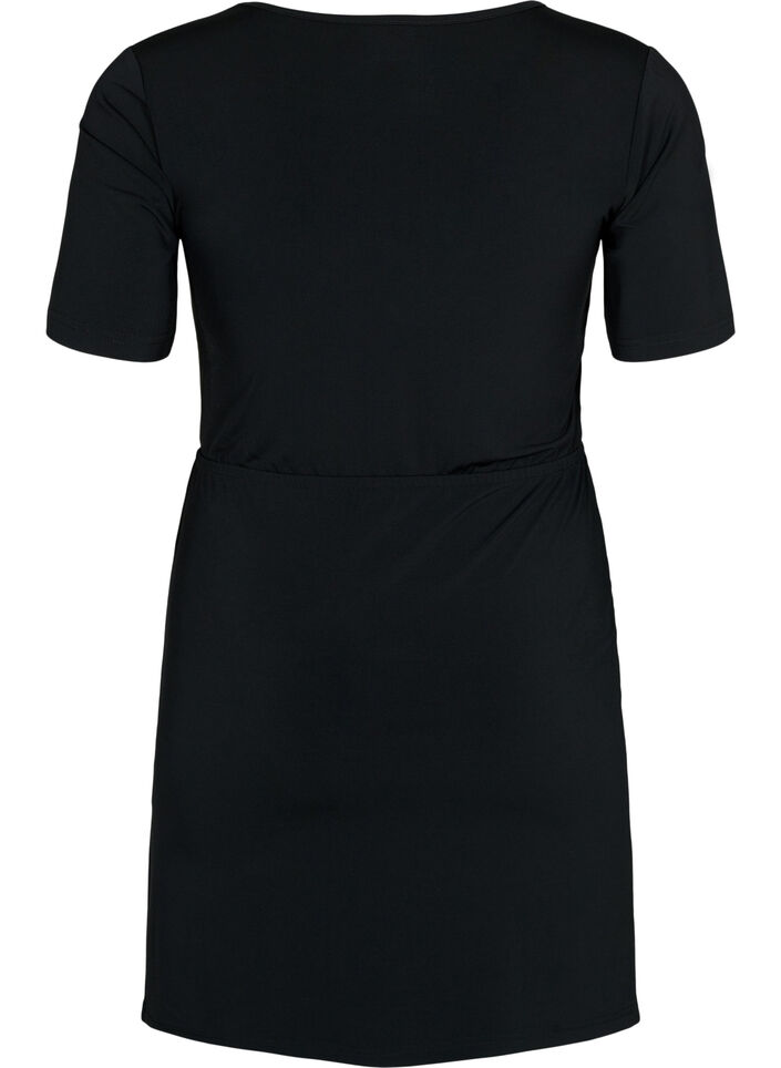 Kort kjole med utskåret parti, Black, Packshot image number 1