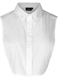 Løs skjortekrage med blonder, Bright White