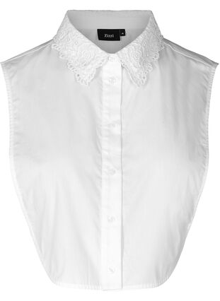 Løs skjortekrage med blonder, Bright White, Packshot image number 0