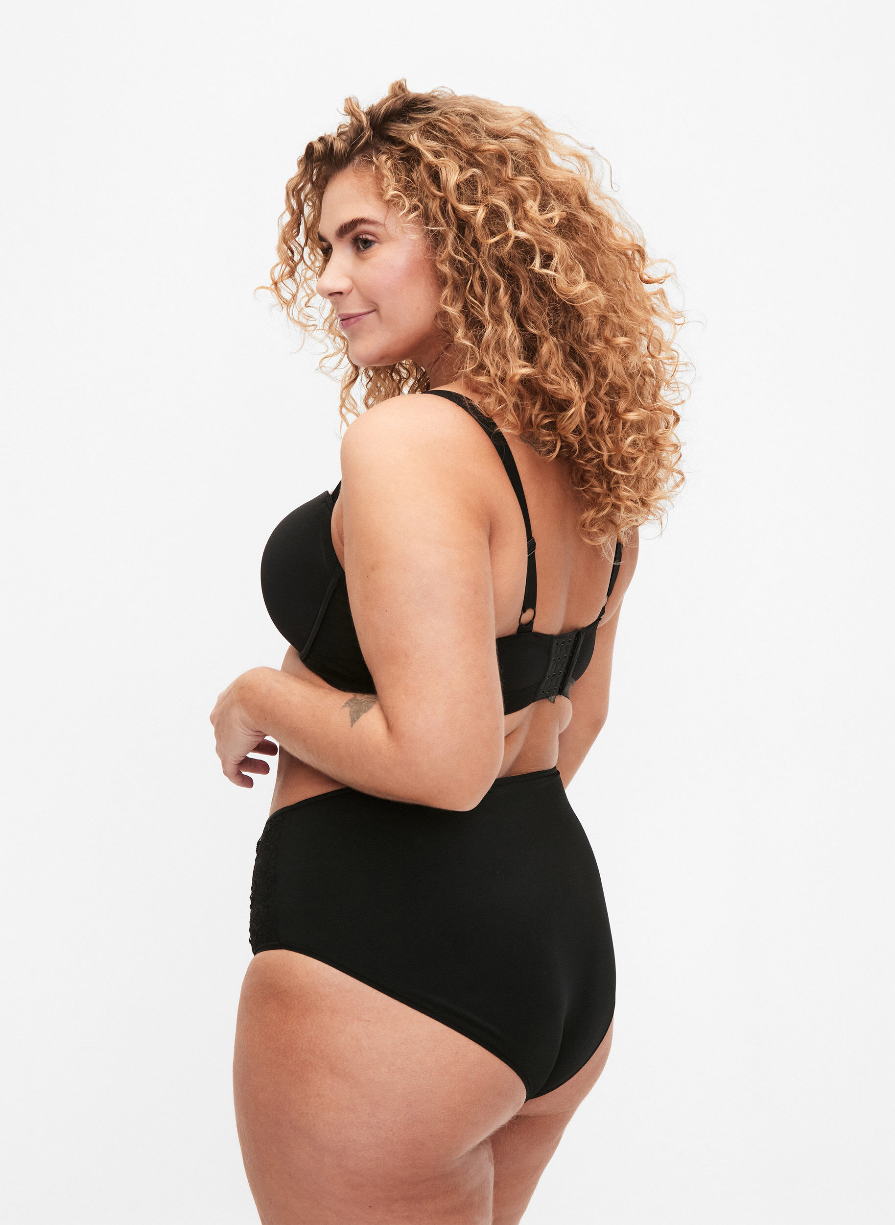 Zizzi 2-pack truse med normal midje, Svart, Model image number 1