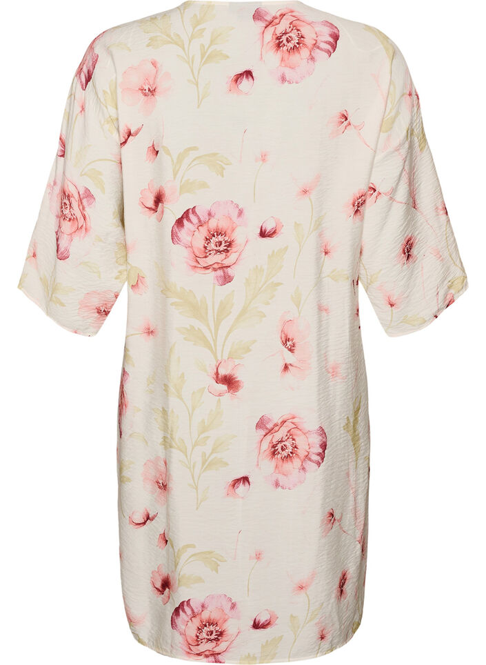Kimono i viskose med 3/4 ermer, Rosa, Packshot image number 1