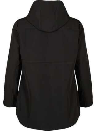 Kort softshell-jakke med lommer, Black, Packshot image number 1