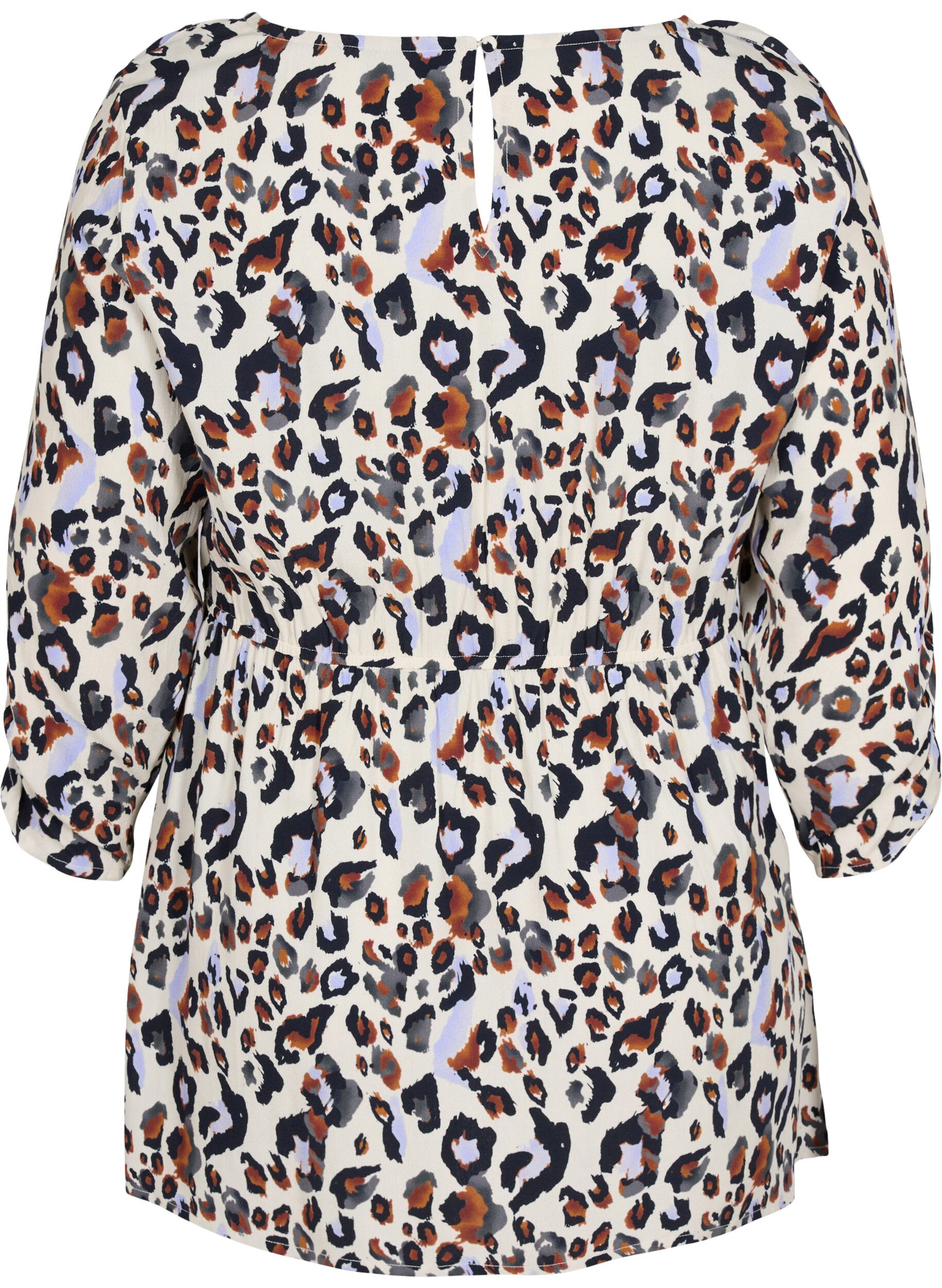 Zizzi Viskosebluse til gravide , White Leo Print , Packshot image number 1