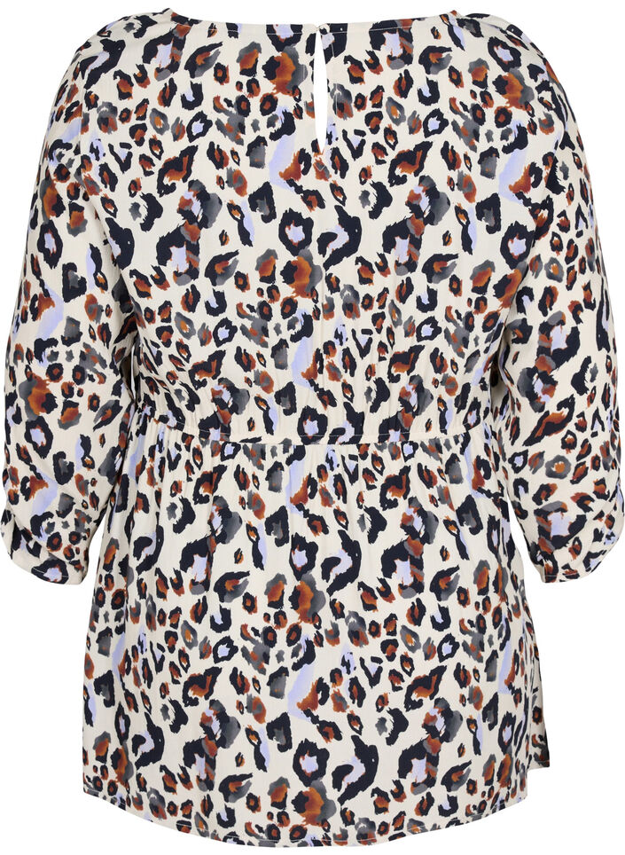 Viskosebluse til gravide , White Leo Print , Packshot image number 1