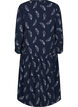 Midi-kjole med lange ermer, Navy B. Feather AOP, Packshot image number 1