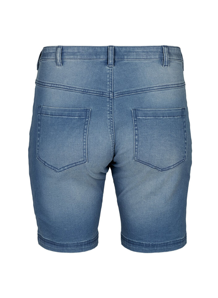 Slim fit Emily-shorts med normalh&oslash;y midje, Bl&aring;, Packshot image number 1