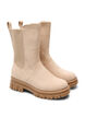 Chunky st&oslash;vel i imitert semsket skinn, Beige, Packshot image number 1