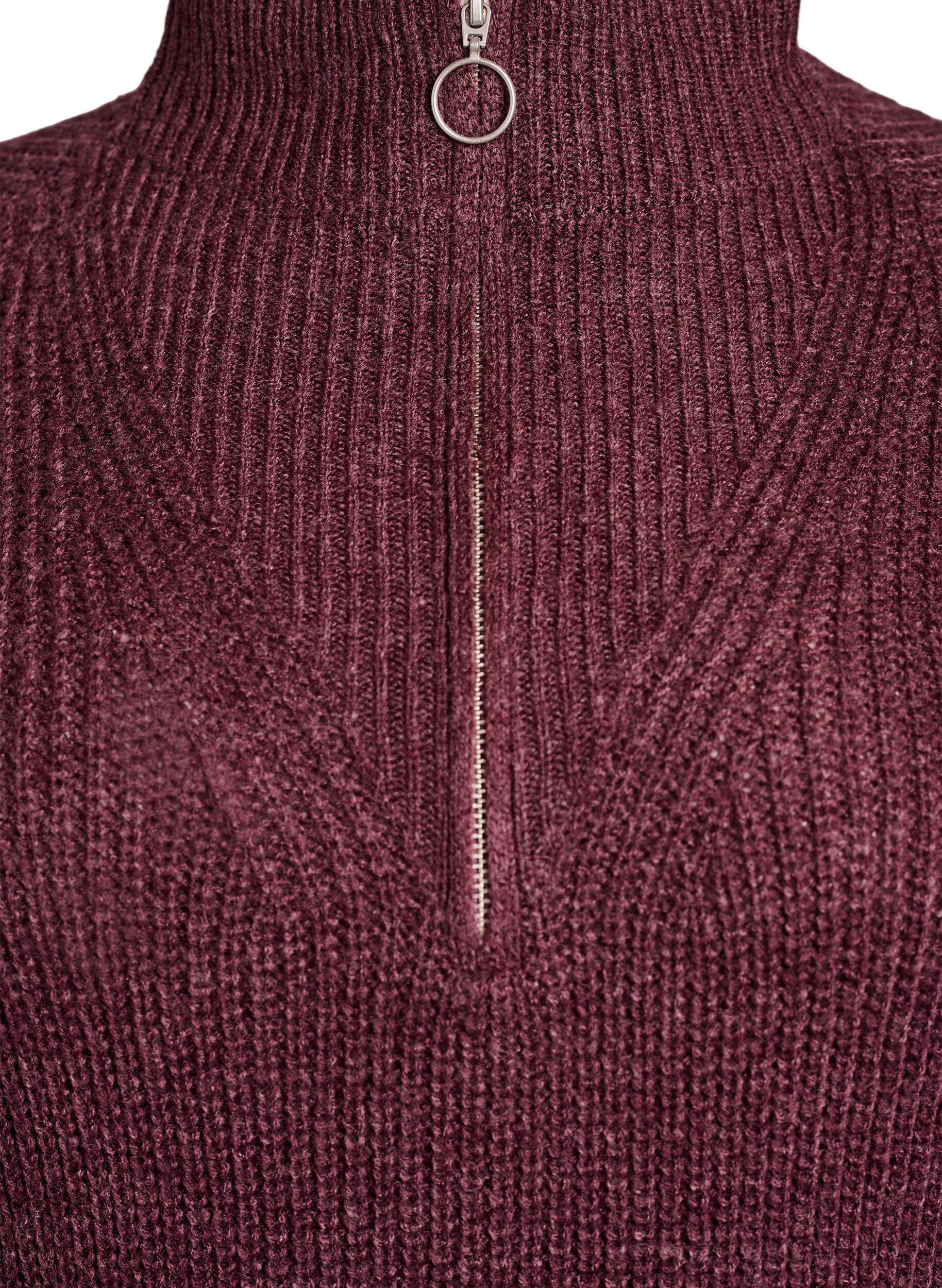 Zizzi FLASH - Kort strikket kjole med h&oslash;y hals, R&oslash;d, Packshot image number 2