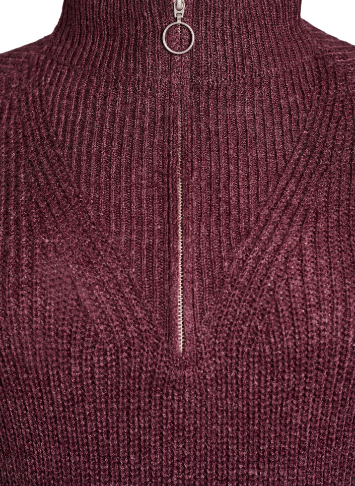 FLASH - Kort strikket kjole med høy hals, Rød, Packshot image number 2