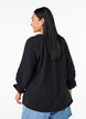 Bluse i bomullsmusselin med 3/4 ermer, Black, Model image number 1
