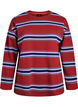 Jerseybluse med brede striper, Rød, Packshot image number 0