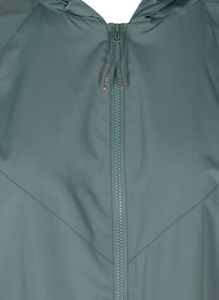 Kort jakke med glidelås og hette, Balsam Green, Packshot image number 2