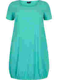 Kortermet kjole i bomull, Aqua Green