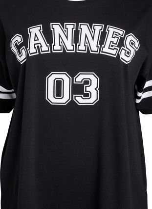 Zizzi Sporty oversized college T-skjorte, Svart, Packshot image number 2