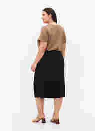 Midiskjørt i plissé, Black, Model