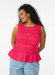 Smock-topp med b&aring;thals og peplum-fald, Rosa, Model image number 0