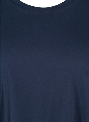 T-skjorte i bomull med knapper, Black Iris, Packshot image number 2