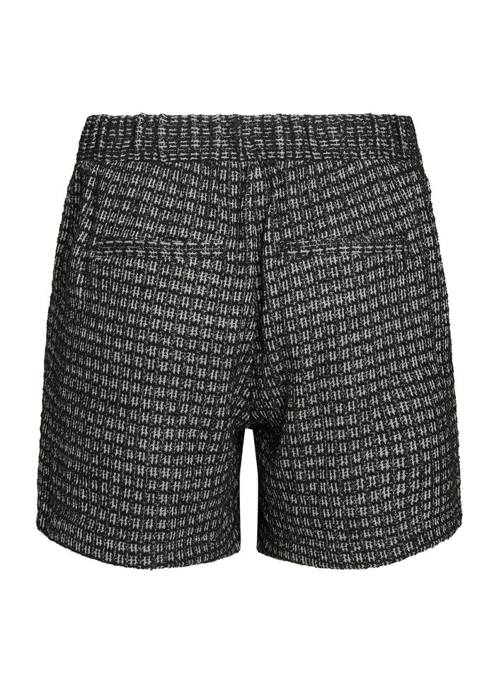Loose fit boucléshorts med lommer, Svart, Packshot image number 1