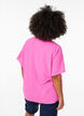 Kortermet bluse med rund hals, Rosa, Model image number 2