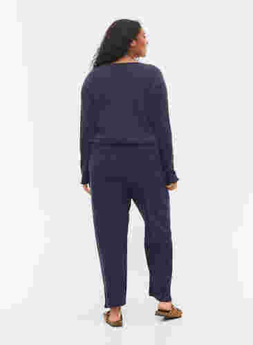 Pysjamasbukser i bomull med mønster, Navy Blazer, Model image number 1