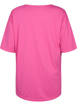 Oversized bomulls T-skjorte med mønster, Shocking Pink ÉTOILÉ, Packshot image number 1